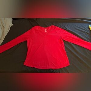 Women’s Sonoma The Everyday Tee V-Neck Red Long Sleeve Top in size XXL EUC